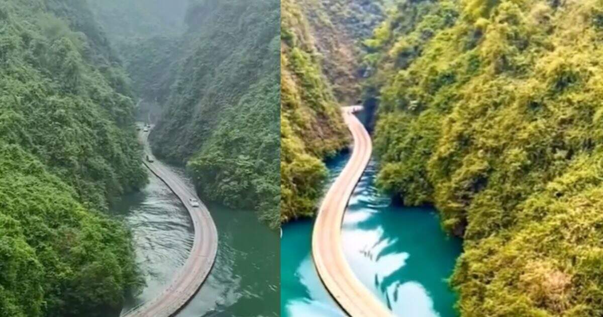River flow above the river here, incredible sample of engineering, also unique to scientists
