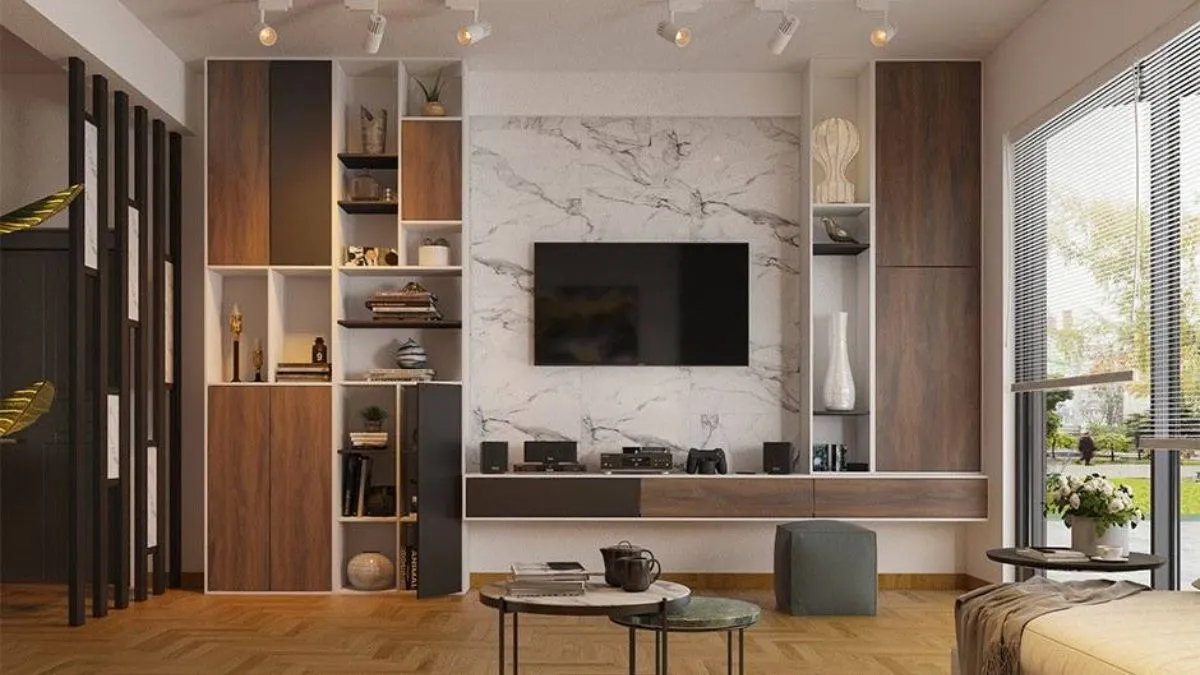 Best Modern TV unit designed for drawing room: Opt for luxury space