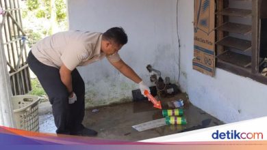 The hot air balloon exploded by a home in Tulungagung.