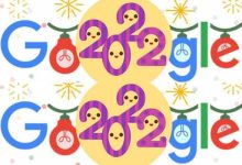 Happy New Year 2023 Google made the last day of 2022, lights and Smiley -Doodle, you can see yourself