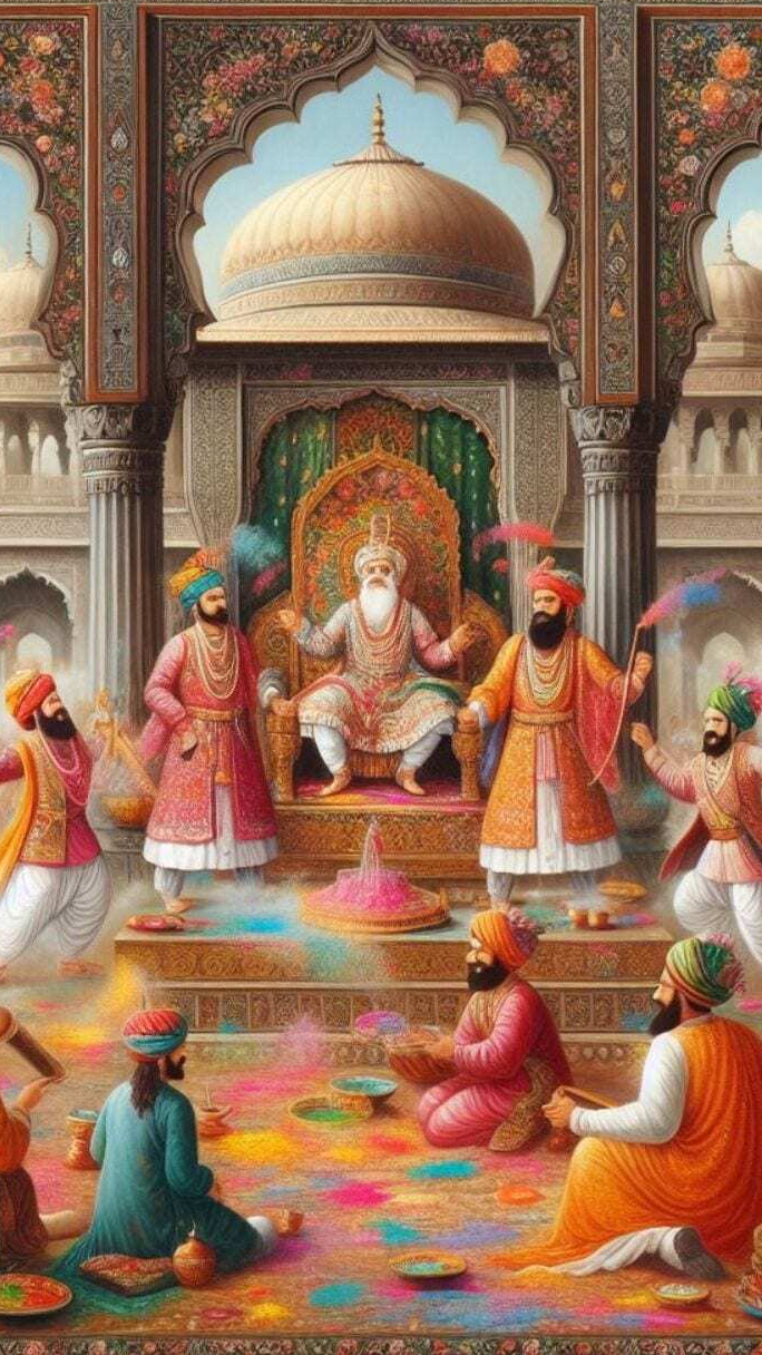 Emperor Akbar prepared for Holi during the year