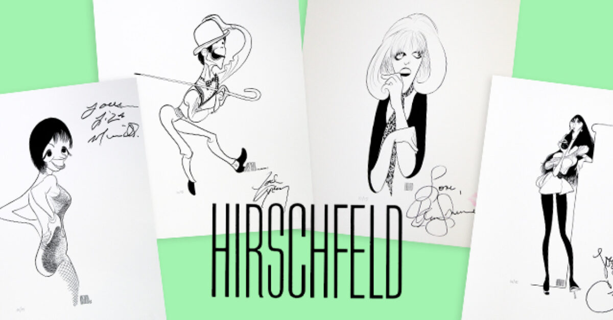 20 Al Hirschfeld prints that are now available for Bie to benefit Broadway Care