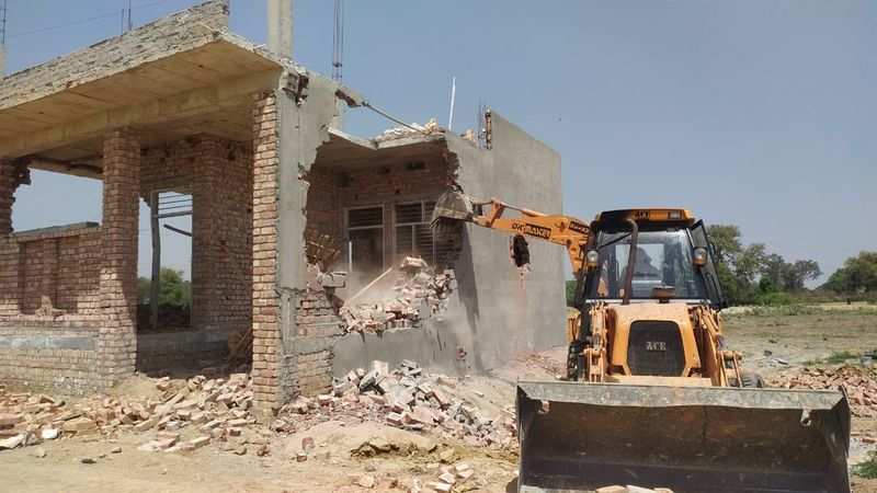 Rohtak administration has collapsed illegal construction on 30 hectares of land