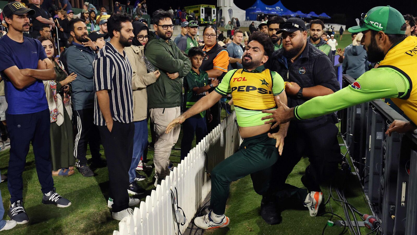 Khushdil Shah pulled away through security as guilty after the star of Pakistan attacked fans during NZ vs. Pak 3rd ODI; PCB responds | Mint