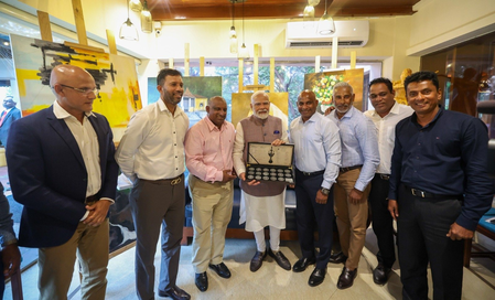 PM Modi meets the 1996 winner of the World Cup Sri Lanka on Sri Lanka tour