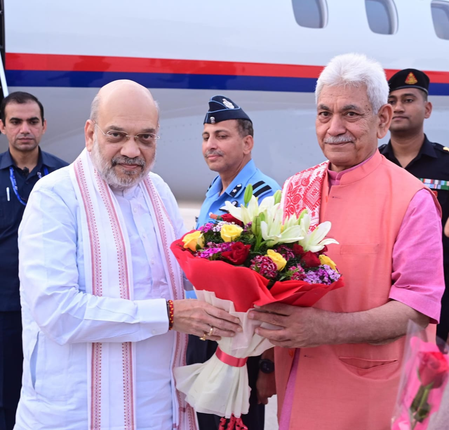 Amit Shah reach Jammu and Kashmir during a three-day visit