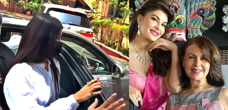Jacqueline Fernandez said goodbye to her mother with damp eyes