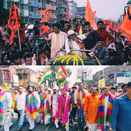 Mani Ram Navami, Trinamol leaders also attended the march in a tranquil way in Bengal