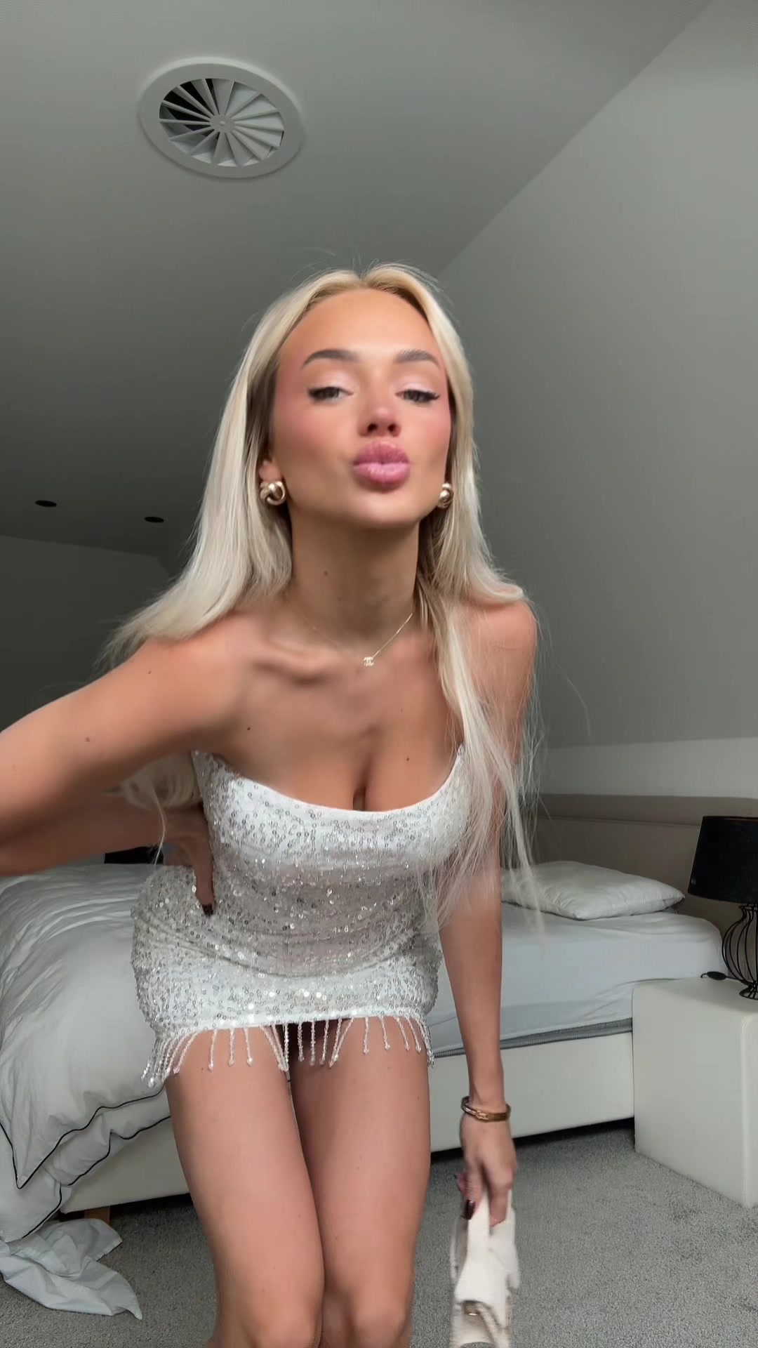 White partyyy Advertising Bachelorette Sequin Mini Dress – White #partydress… – ryan