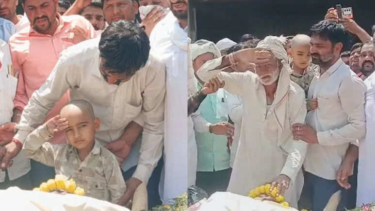 The body of martyr Ratanlal Gurjar reached Sikar, parents became unconscious, 5 -year -old salute
