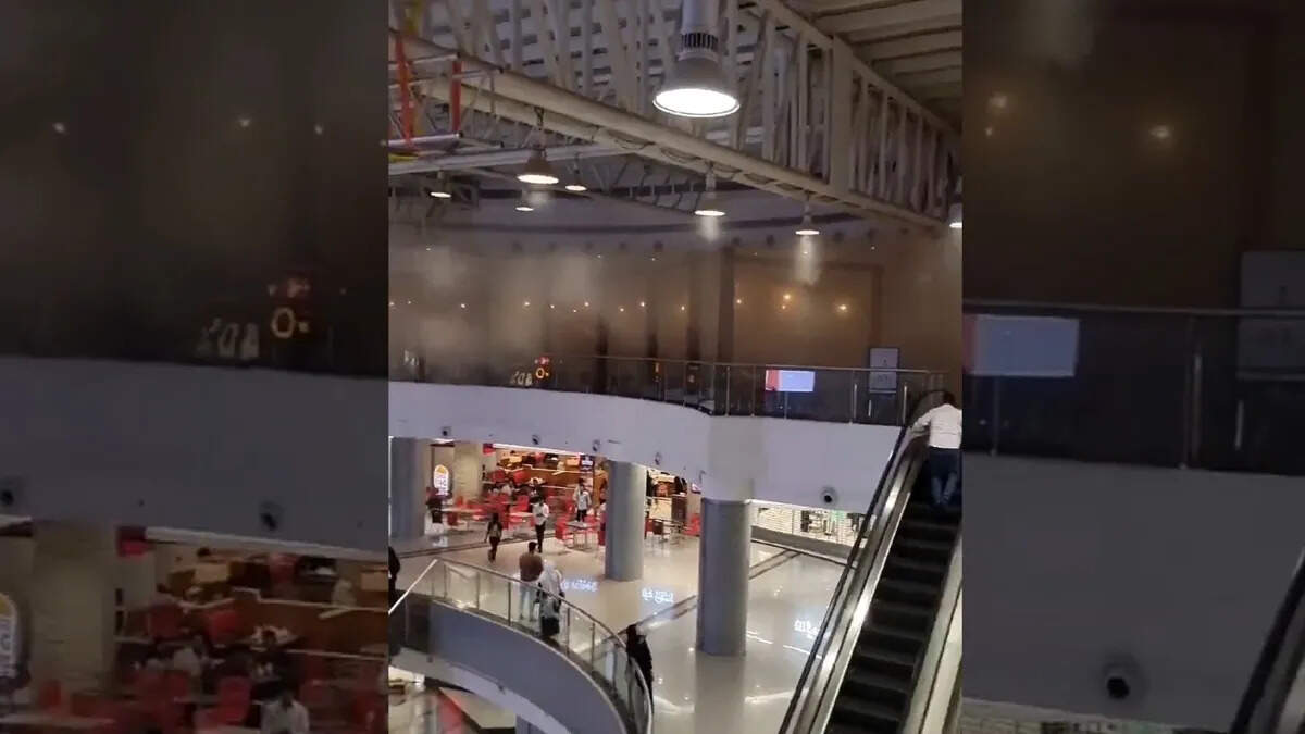 Burning in the food court of Phoenix Mall