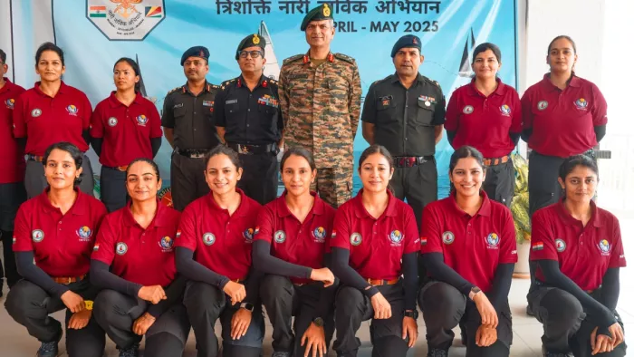 55 days, 4000 knots: Women soldiers of the three armies remaining on ‘Samudra Pradakshina’ – all female fleet team starts on 55 days travel to Seychelles in Triveni