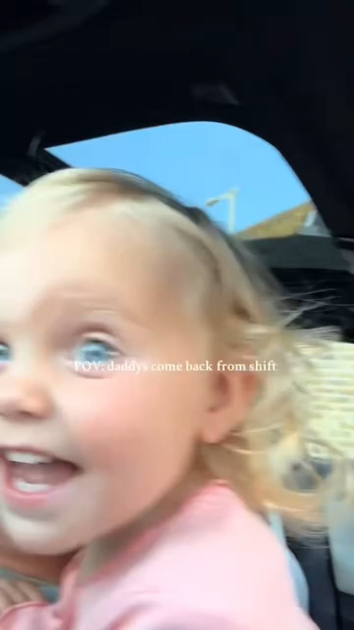 Daughter freaks out with excitement as her dad gets off his shift from work – ryan