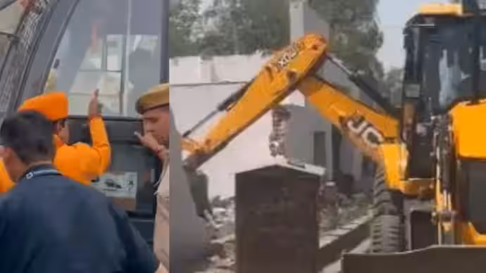 In Rajasthan, the government runs a bulldozer on the former DG Bungalow, what was the reason