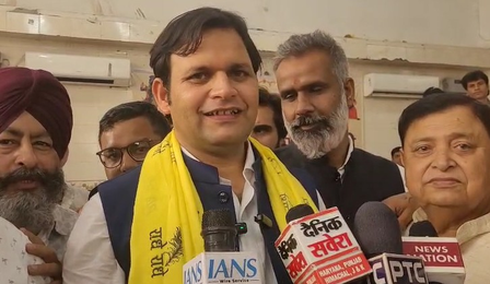 Haryana: Minister of State for Sports Gaurav Gautam in Palwal has the groundstone of Dr. Mangalasen Bhavan, Trust in Development, laid