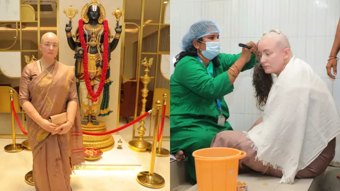 ANDHRA PRADESH: Pawan Kalyan’s wife fulfilled Mannat, Mundan Sanskar performed in the Tirumala Temple -Pawan Kalyan -Woman, Anna Konidela, offers hair in the Tirumala Temple for the recovery of the boy after a fire accident