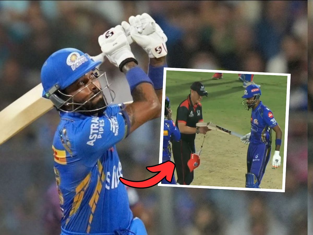 IPL 2025 MI vs DC on Filed Umpire Check Hardik Pandya Bat Before Going to Batting Video Viral – ryan