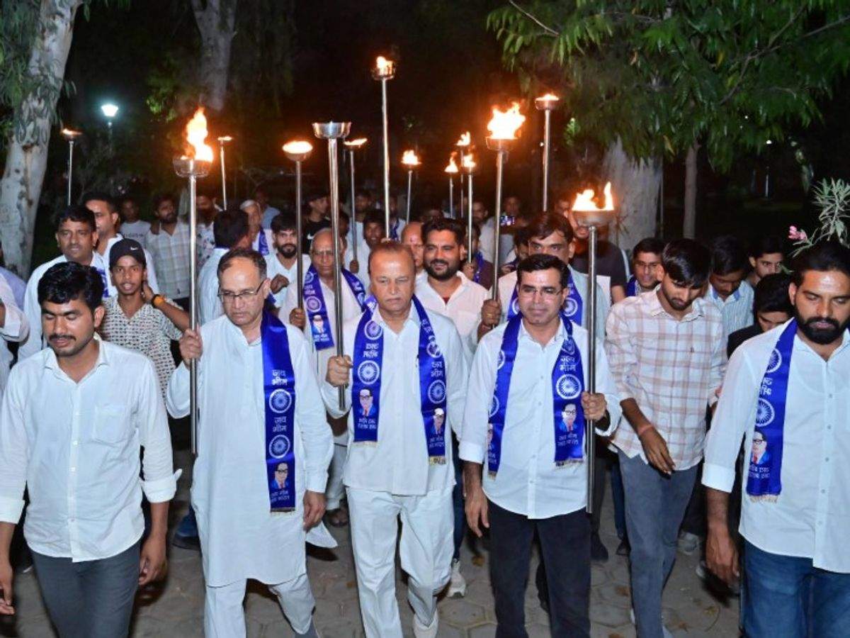 The Congress Opposition in Bikaner before Ambedkar Jayanti, see the march of the congress in the video