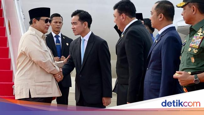 Prabowo arrived in the country after a journey from the Middle East and Turkiies