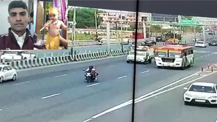 Haapur crash: A terrible scene of the accident, the death of father and son in one stroke; Woman -daughter seriously injured – father and son lost their lives while trying to rely their car on the highway