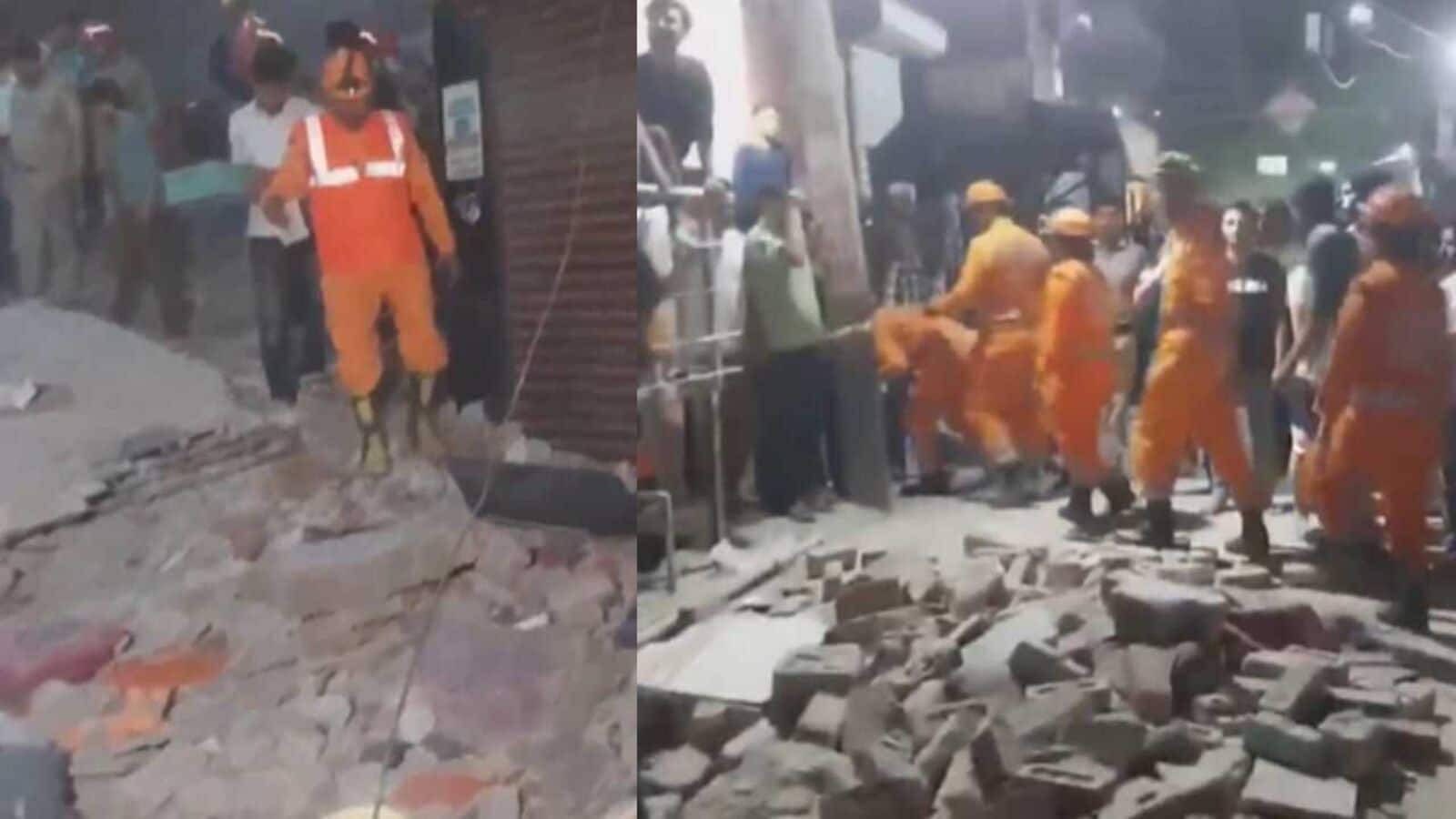 Watch: Moment when the building collapsed in Mustafabad in Delhi, shows videos cloud of dust, debris spread on the ground | Today news