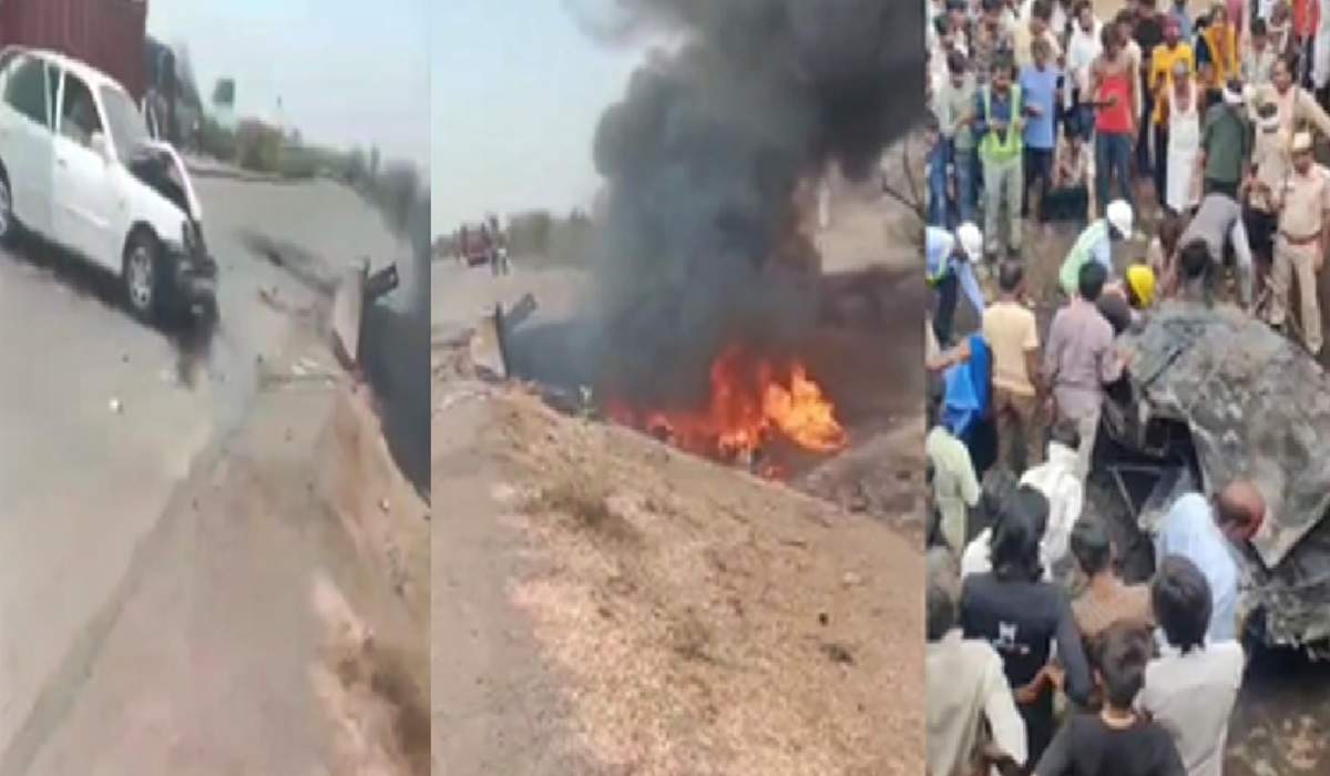Sad accident in Bhilwara, Rajasthan! Driver dies in a car and bush collision