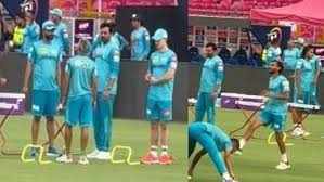 Zaheer Khan showed up before the IPL match of the Pitch of SMS Stadium in Jaipur.