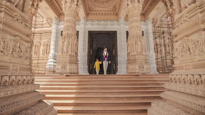 US Vice President JD Vance has reached Akshardham Temple with his family is Indian culture and spirituality.