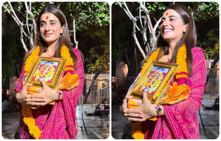 Akshara Singh reaches Datia, visiting Pitambara, the goddess of state