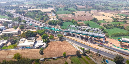 Bullet Train Project: First 100 m Steel Bridge Spanish on NH-48 in Gujarat has been successfully launched
