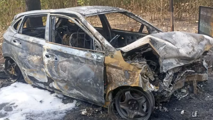 ‘The Burning Car’ seen on Haldwani’s road, screaming; When everyone ran for help, six lives survived – the burning car in Haldwani