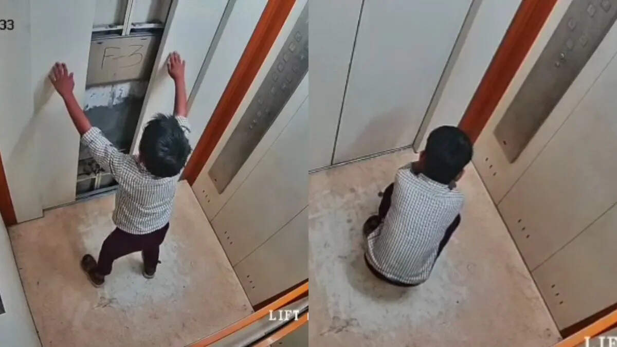 Child trapped in the building lift, a video of crying crying came out