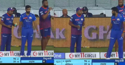 Here the Gujarat batsmen coded, there was a war in Bumrah and Jayawardene on the border, the debate was fierce