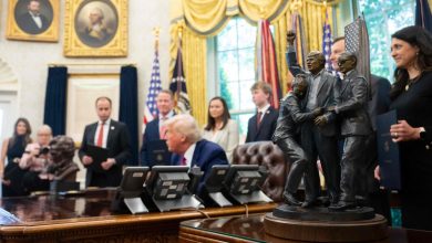 Trump places dramatic butler sloping image on Oval Office Desk; Social media buzz: ‘One of the two dolls …’ | Today news