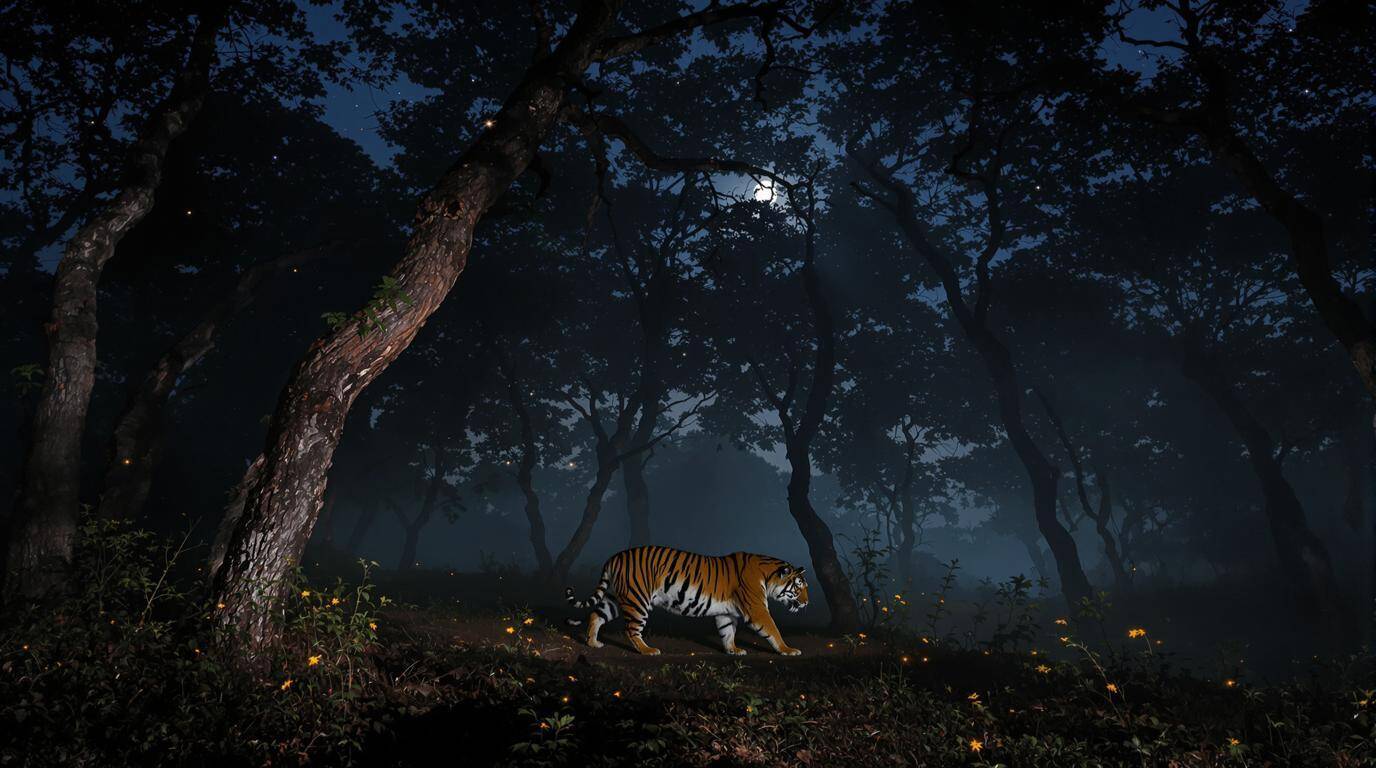 In the Ranthambore Tiger Reserve, not only does tigers see just the hunt in the jungle nights, an invisible shade, see the horrible truth in the video