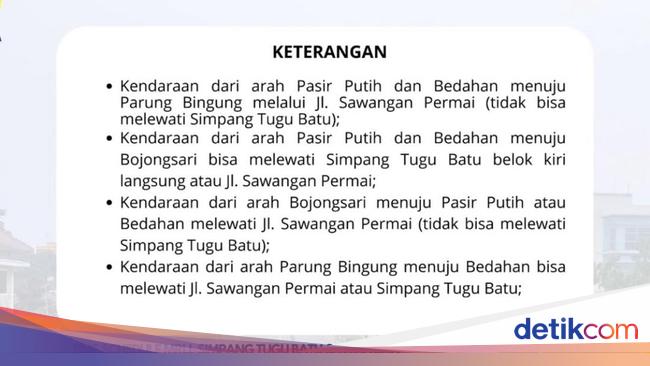 It is a traffic engineering in Tugu Batu Sawangan Depok for the sake of traffic jams