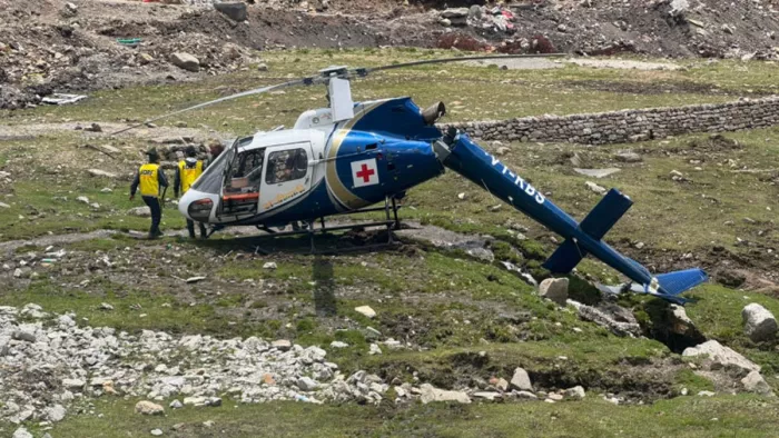 Helicopter accident at the time of landing at Kedarnath