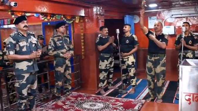 In Jaisalmer, BSF wanted to have special worship, peace and security in the country at Tanot Mata Temple