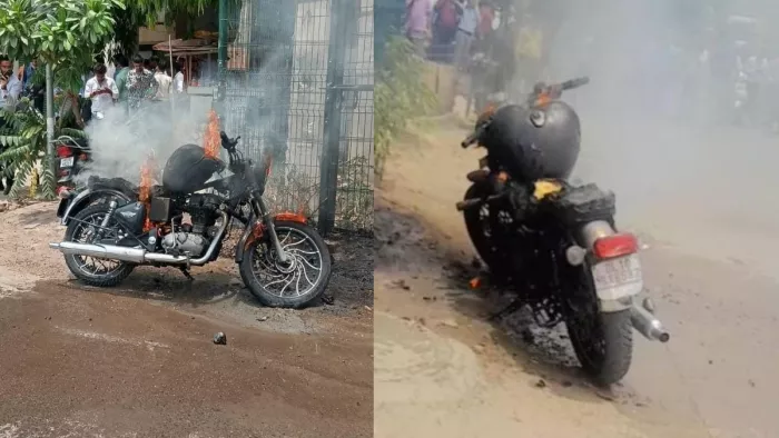 Gurugram News: Bullets burned by smoking, burnt ashes on the see – a bullet bike caused fire in the AU bank in civil lines of gurugram
