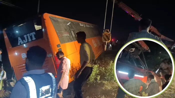 An affect accident on Hisar-Chandigarh highway, bus overturned to save the bike; Death of 4 Passengers – Haryana -Bus Crash 4 Death 18 injured on Chandigarh Hisar Highway