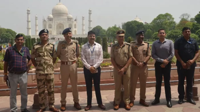 Introng Security of Taj Mahal … Anti -Drone System and Preparation to Prevent Chemical Attack, Green To Be Building Outside The Yellow Zone -Taj Mahal Security Improved Anti -Drone System and Chemical Attack Soup