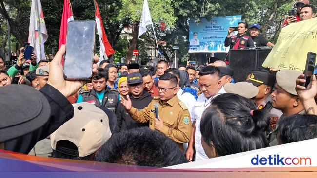 Ojol -demo in Banten, Andra Soni promised the manager to receive BPJS employment
