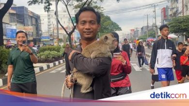 Jogging -residents at CFD Depok while wearing a monkey: wants to make a turn