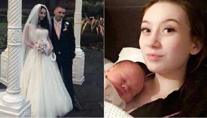 When the bride danced with her husband, the baby girl gave birth
