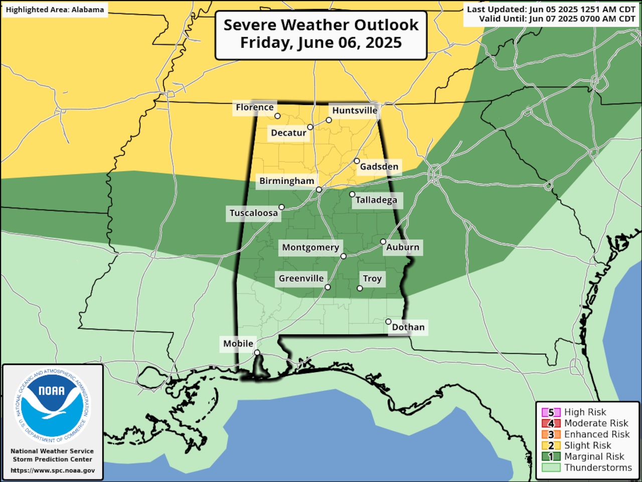 Level 2 Risk for Storms Friday and Saturday in Alabama – ryan