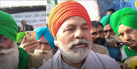Rakesh Tikait raised the murder of a farmer in Panipat, Haryana.