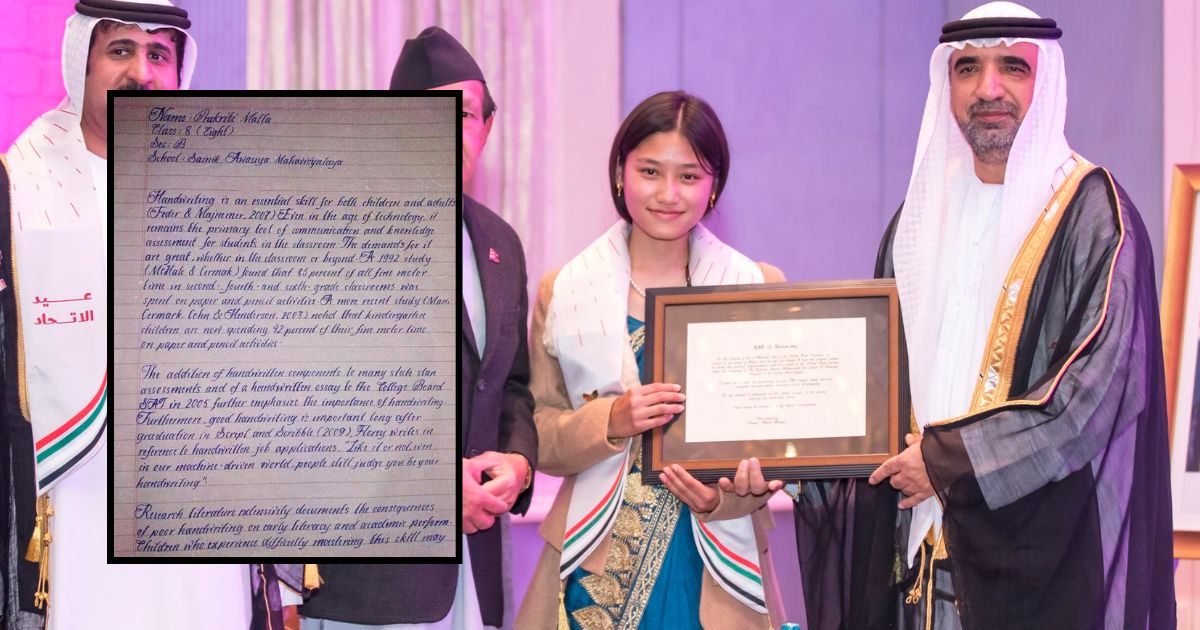 The world’s most beautiful handwriting, see the girl’s handwriting, flies away, it looks like every letter is typed!