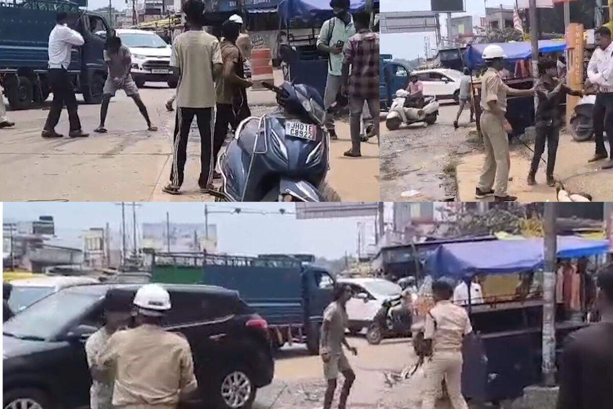 Car drivers beat traffic policemen in Ranchi, the home watch Jawan attacked with stone, condition