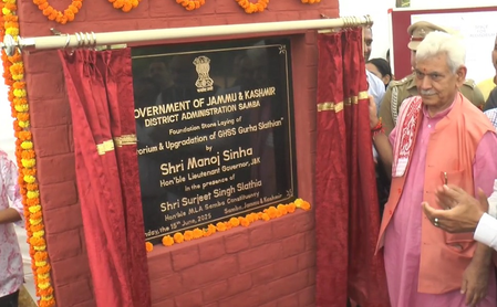 Jammu and Kashmir: Lieutenant -Governor laid the groundstone of school upgrade, auditorium construction in Samba