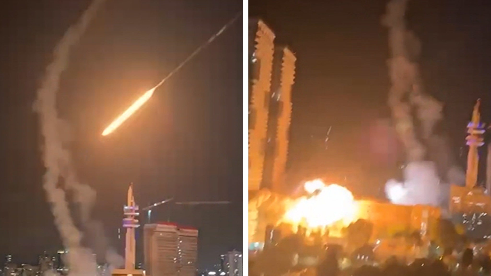 iran-fires-retaliatory-missile-strikes-into-israel,-caught-on-video